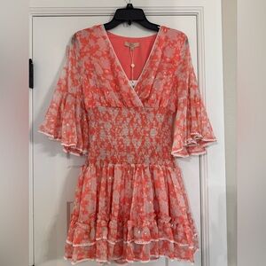 NWT. Chelsea & Violet Floral Pink/Coral Dress. Size Small.